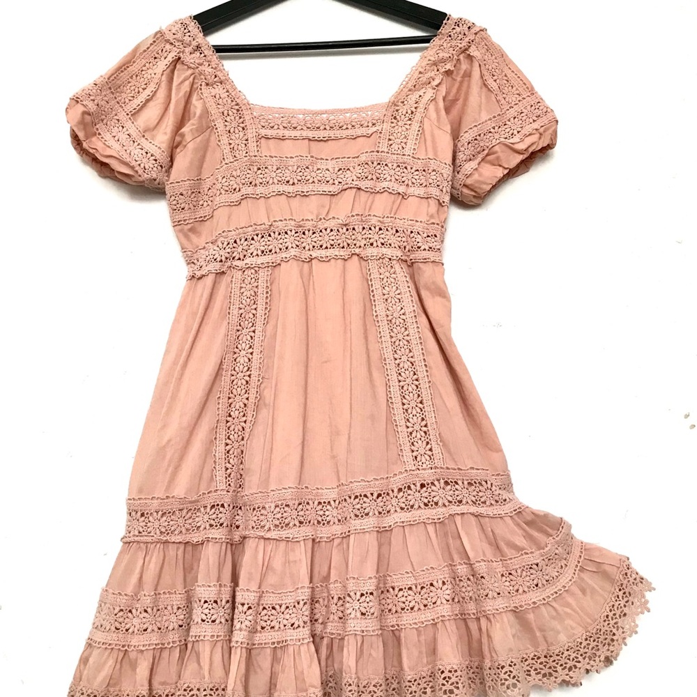 Victoria’s Secret Pale Pink Lace Trim Mini Dress